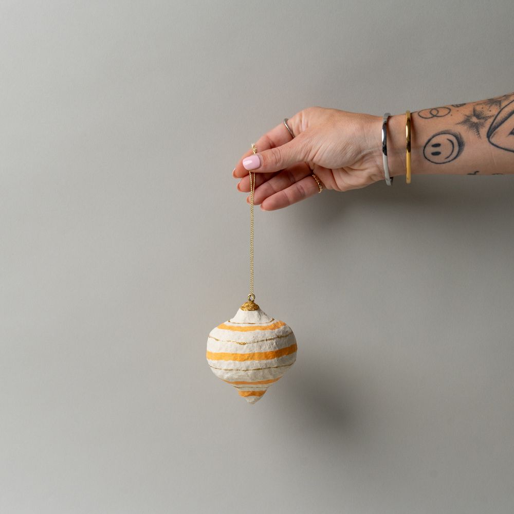 Ornement en papier mâché fait main - Forme d'oignon