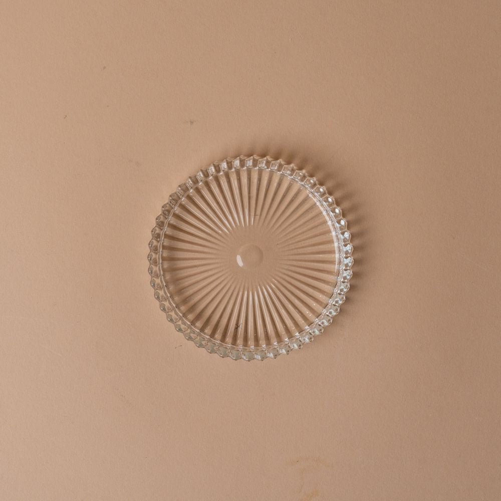 Plateau à bougie pilier en verre transparent