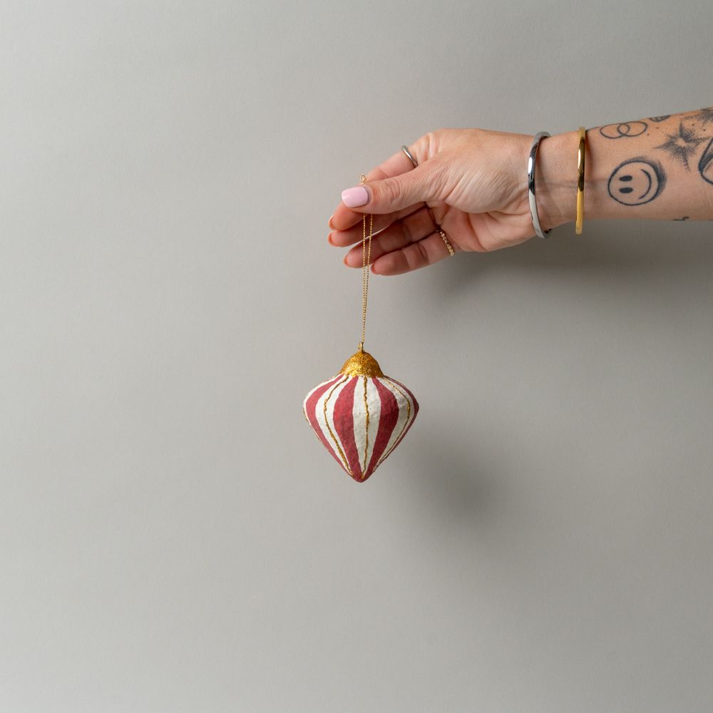 Ornement en papier mâché fait main - Forme de diamant