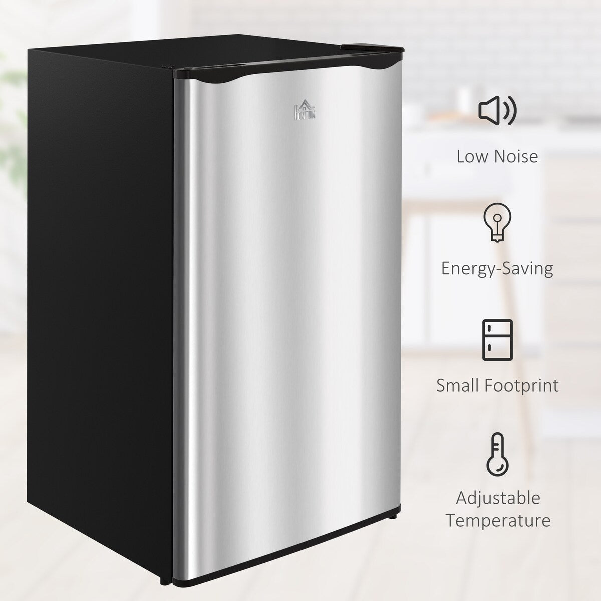 Mini-réfrigérateur HOMCOM 3,2 pi³ avec congélateur, réfrigérateur compact à une porte avec thermostat réglable