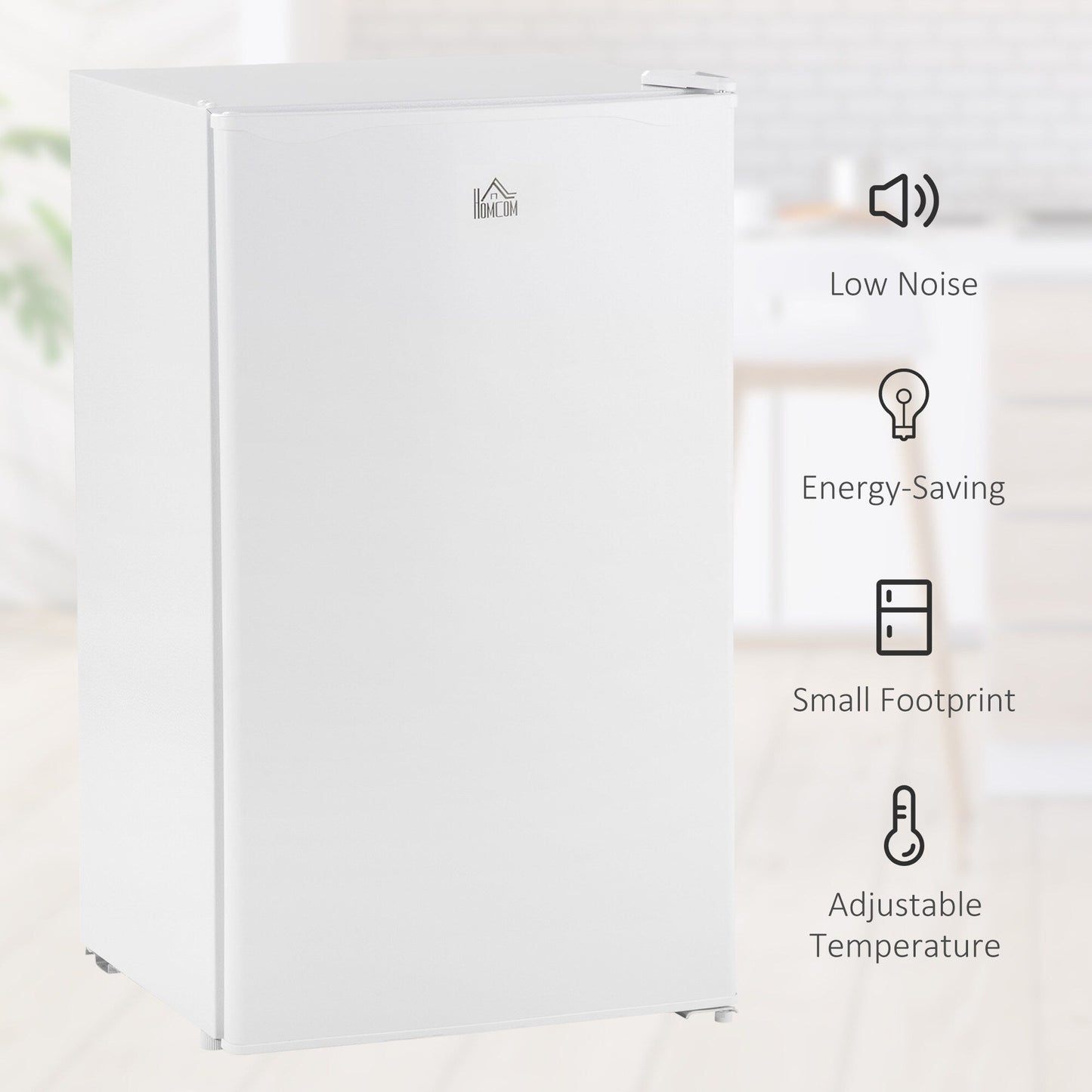 Mini-réfrigérateur HOMCOM 3,2 pi³ avec congélateur, réfrigérateur compact à une porte avec thermostat réglable pour chambre à coucher