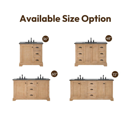 Meuble-lavabo Hervas avec plateau en marbre naturel, sans miroir.