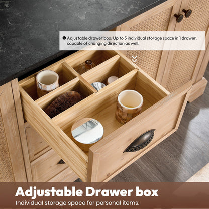 Meuble-lavabo Hervas avec plateau en marbre naturel, sans miroir.