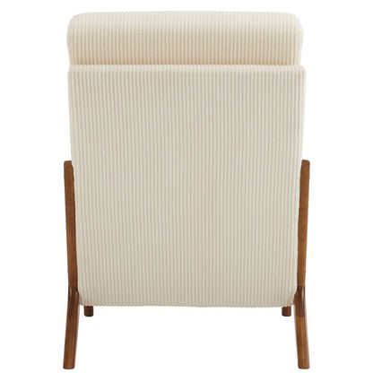 Fauteuil de loisirs avec dossier haut en bois massif et accoudoirs, fauteuil d'appoint