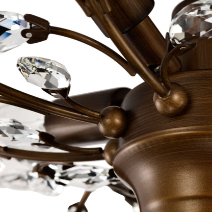 Plafonnier Holly à 4 lumières en cristal et feuilles