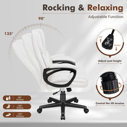 Chaise de bureau Homall à dossier haut, ergonomique, pour cadre supérieur.