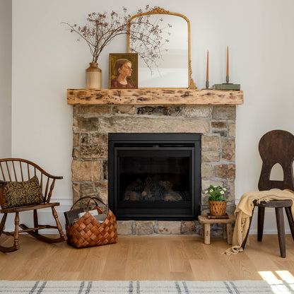 Petit tabouret en bois d'orme naturel