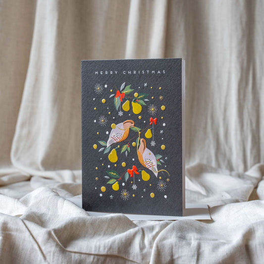 Carte de vœux « Perdrix dans un poirier »