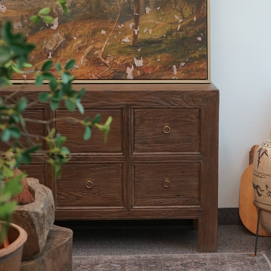 Buffet Reid à 10 tiroirs en bois recyclé