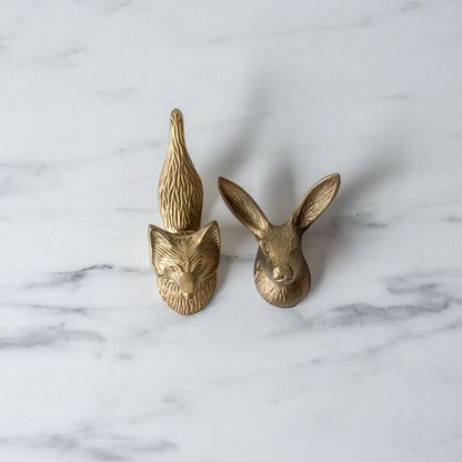 Crochet lapin en laiton antique