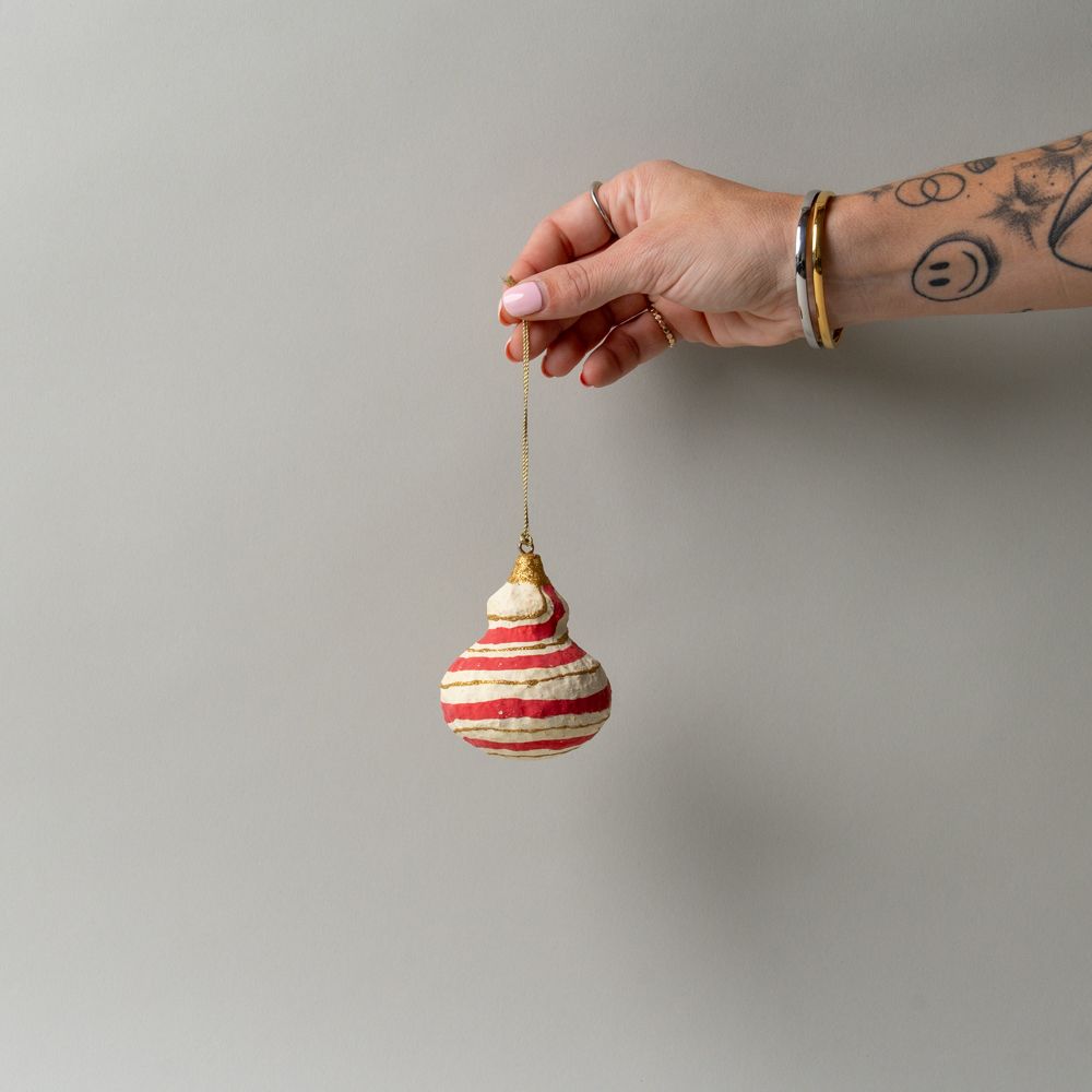 Ornement en papier mâché fait main - Forme courbe