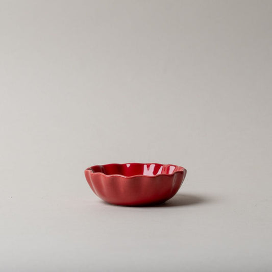 Bol à bord festonné en grès rouge