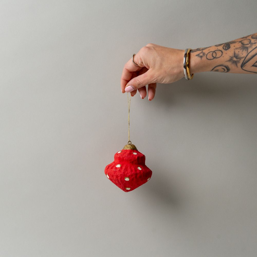 Ornement en papier mâché fait main - Forme à plusieurs couches