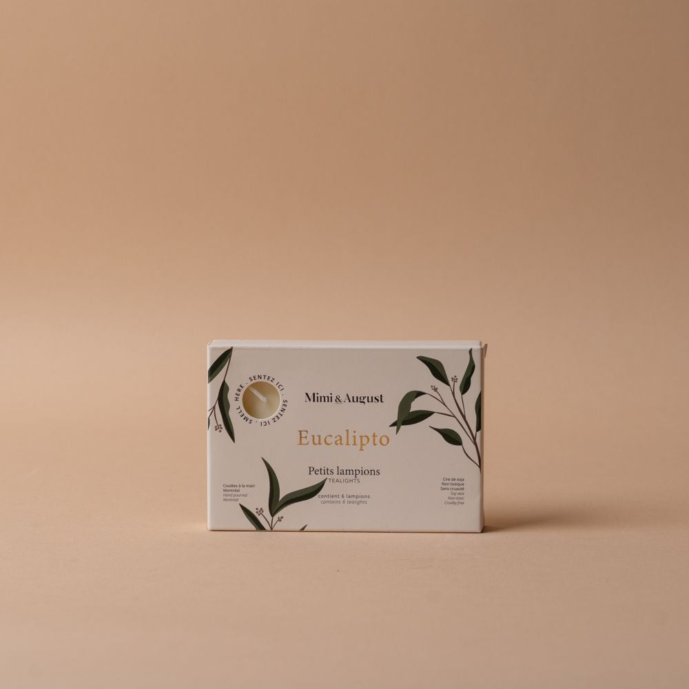 Ensemble de bougies chauffe-plat en eucalyptus