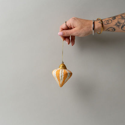 Ornement en papier mâché fait main - Forme de diamant