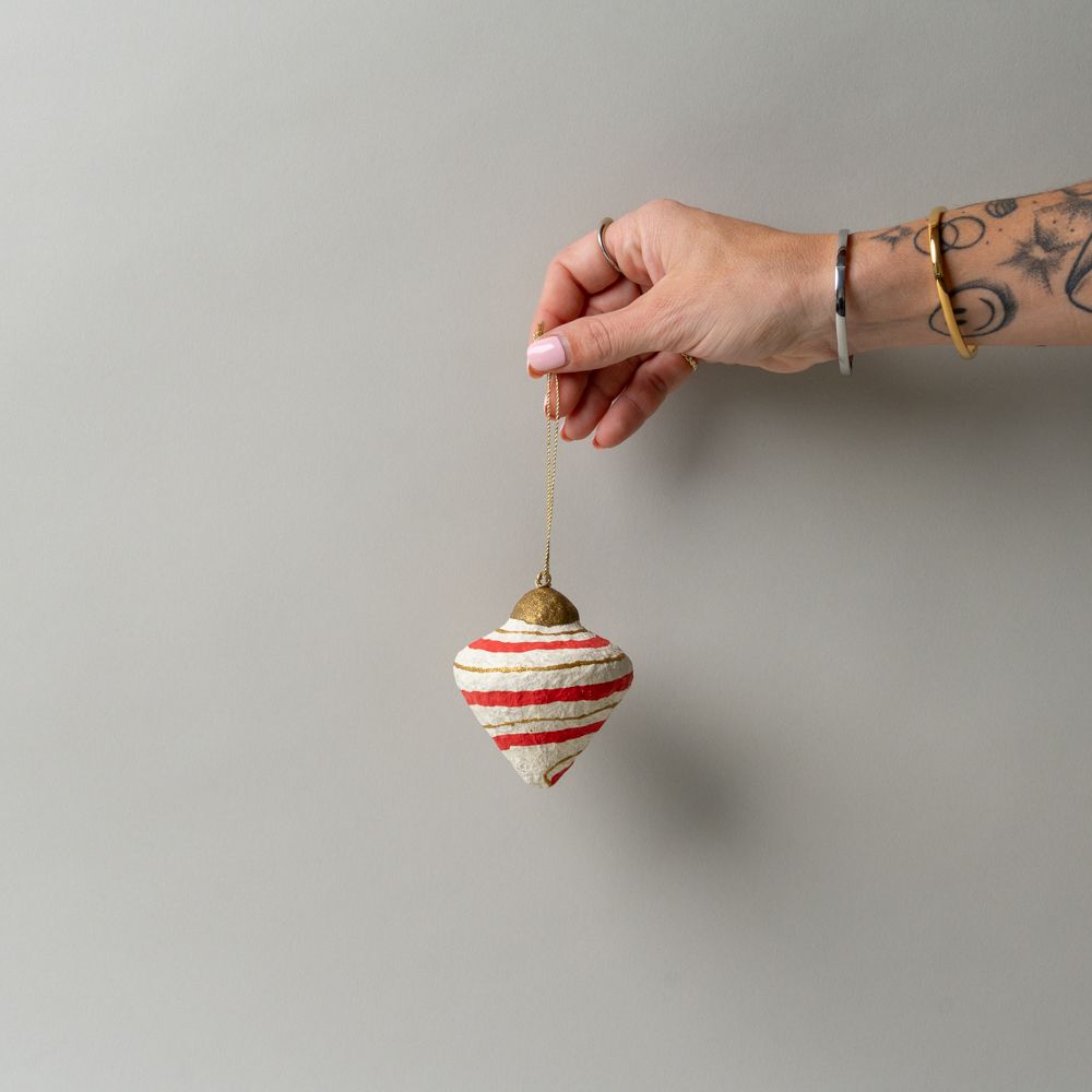 Ornement en papier mâché fait main - Forme de diamant